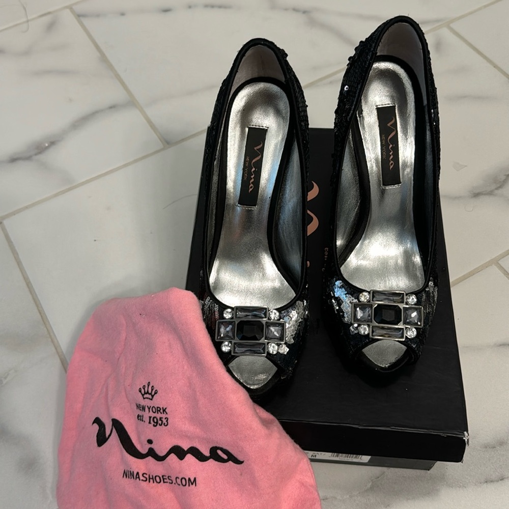 Nina Peeptoe Heels